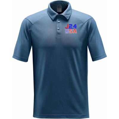 Men's Mistral Heathered Polo  w/ USA Class Logo Thumbnail